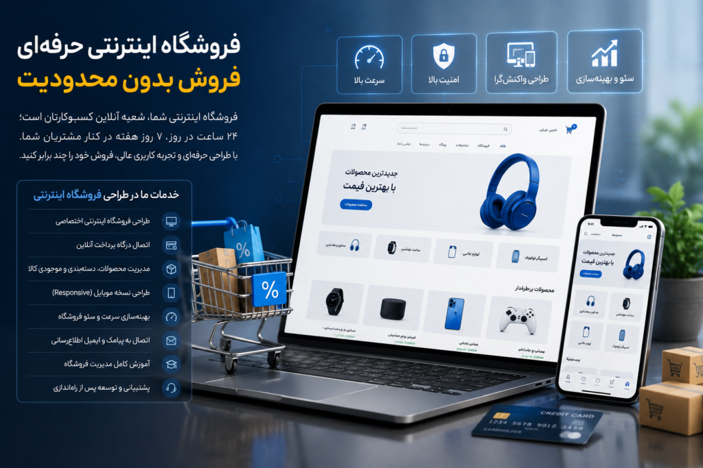 طراحی فروشگاه اینترنتی حرفه‌ای